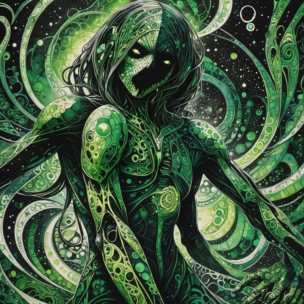 Reality Bending Figure in Anime-Horror Style