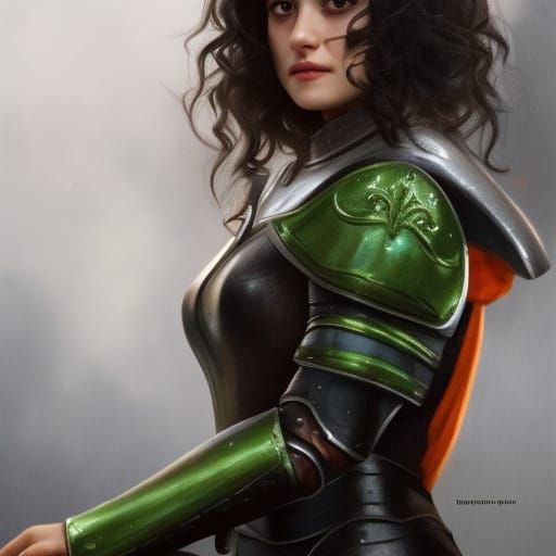 Medieval Portrait of a Woman in Leather Armor