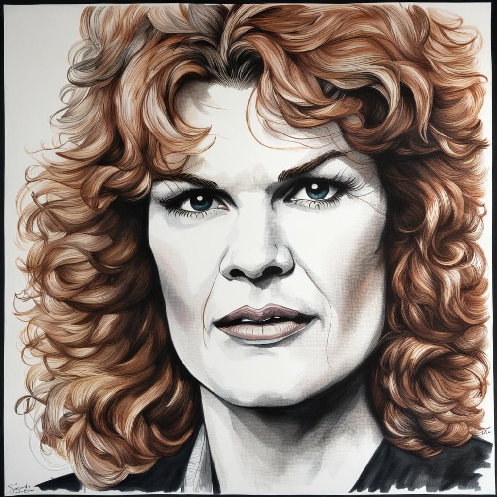 Sandra Bernhard Portrait in Fantasy Concept Art Style