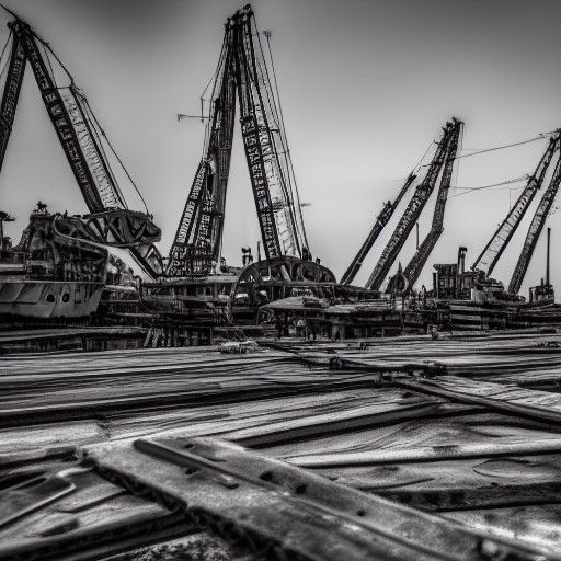 Shipyard Scene in Professional Photography Style