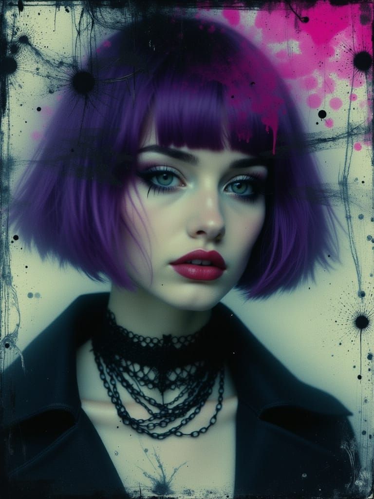 Gothic Portrait of a Melancholic Woman in Surreal Style