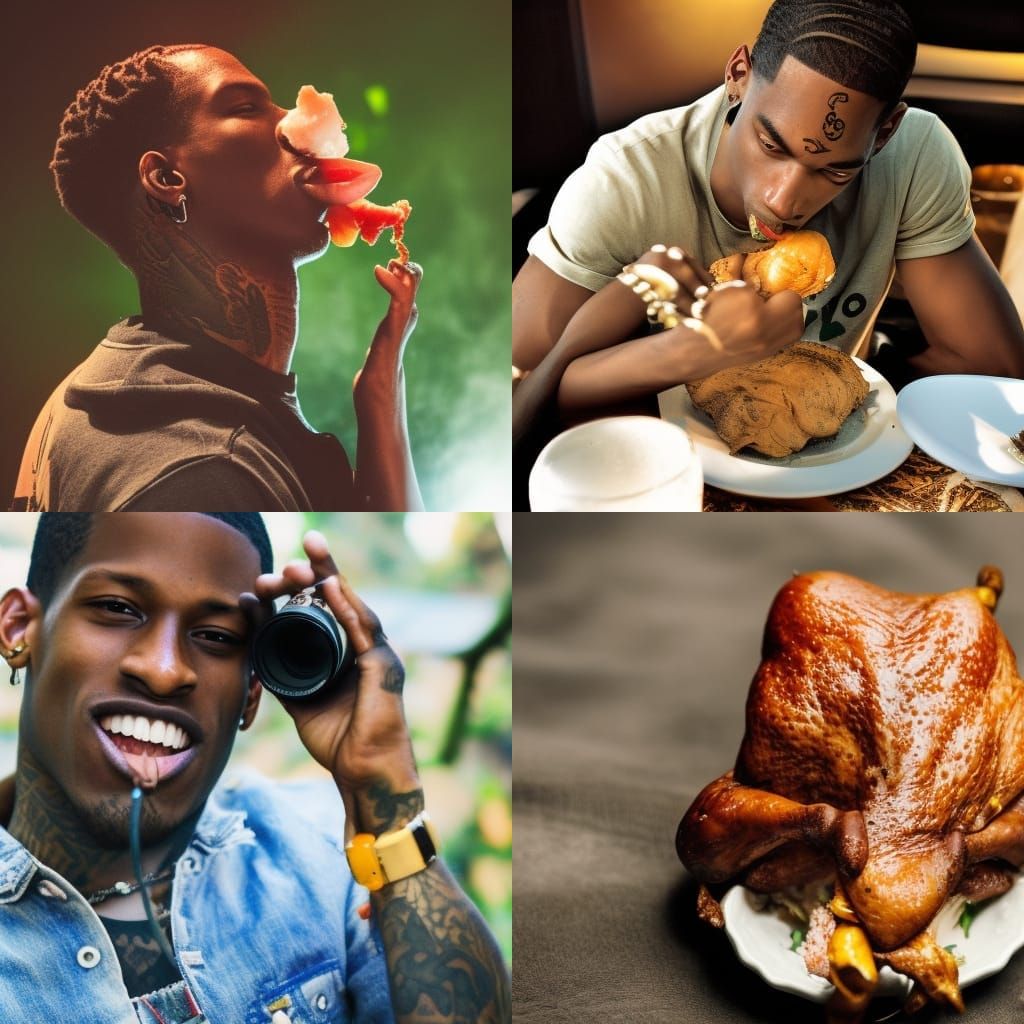 Travis Scott Eating Chicken: Professional Photography