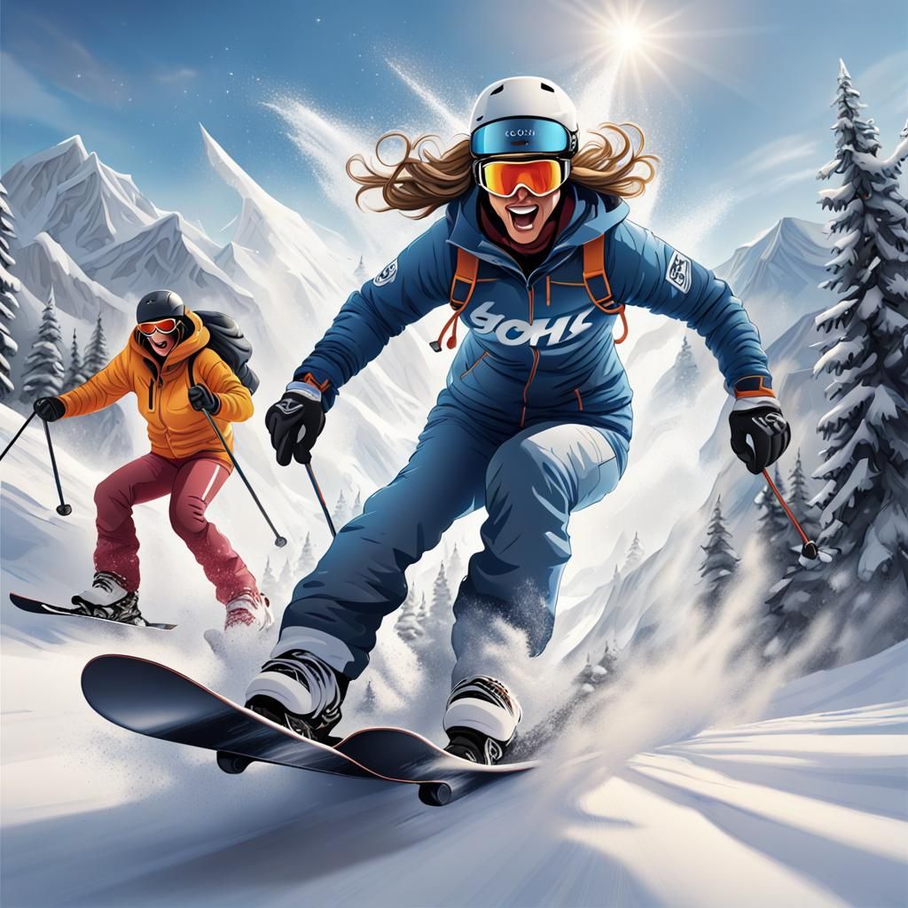 Vibrant Winter Sports Concept Art