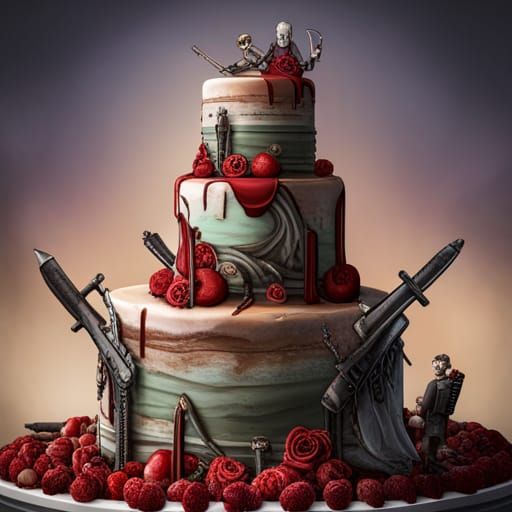 Post-Apocalyptic Zombie Wedding Cake: Digital Painting