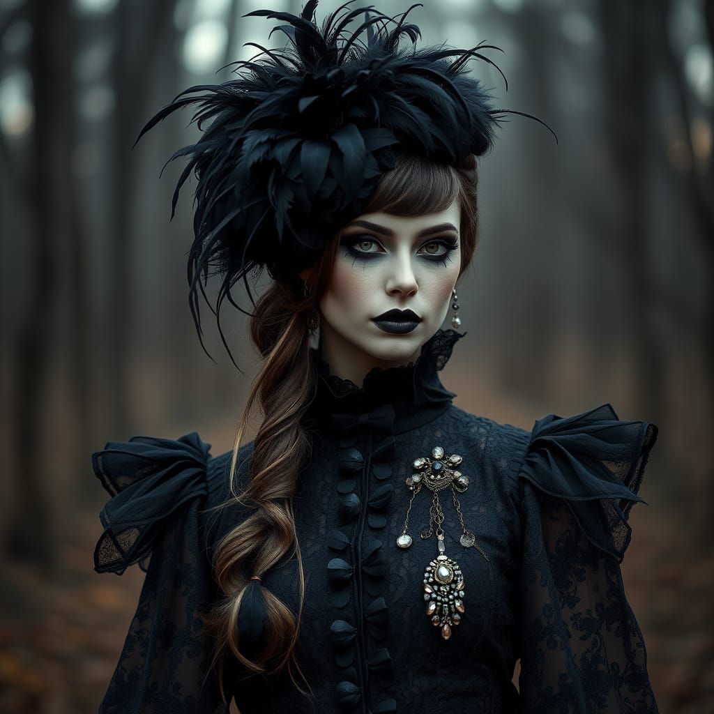 Portrait artistique d'une créature onirique féminine, inspir...