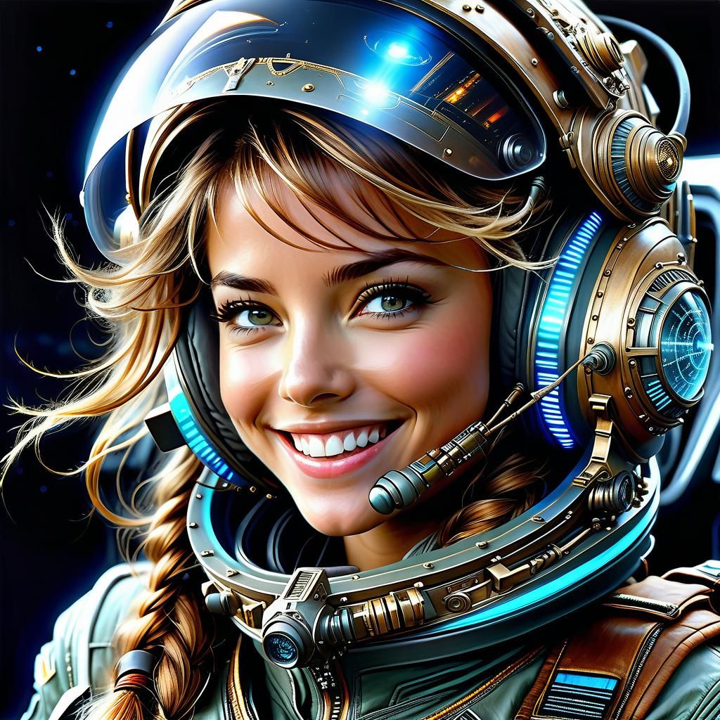 Futuristic jet pilot