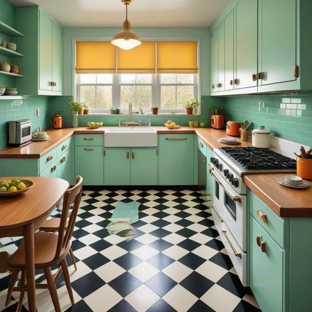 Mid-Century Kitchen Radiates Retro Charm