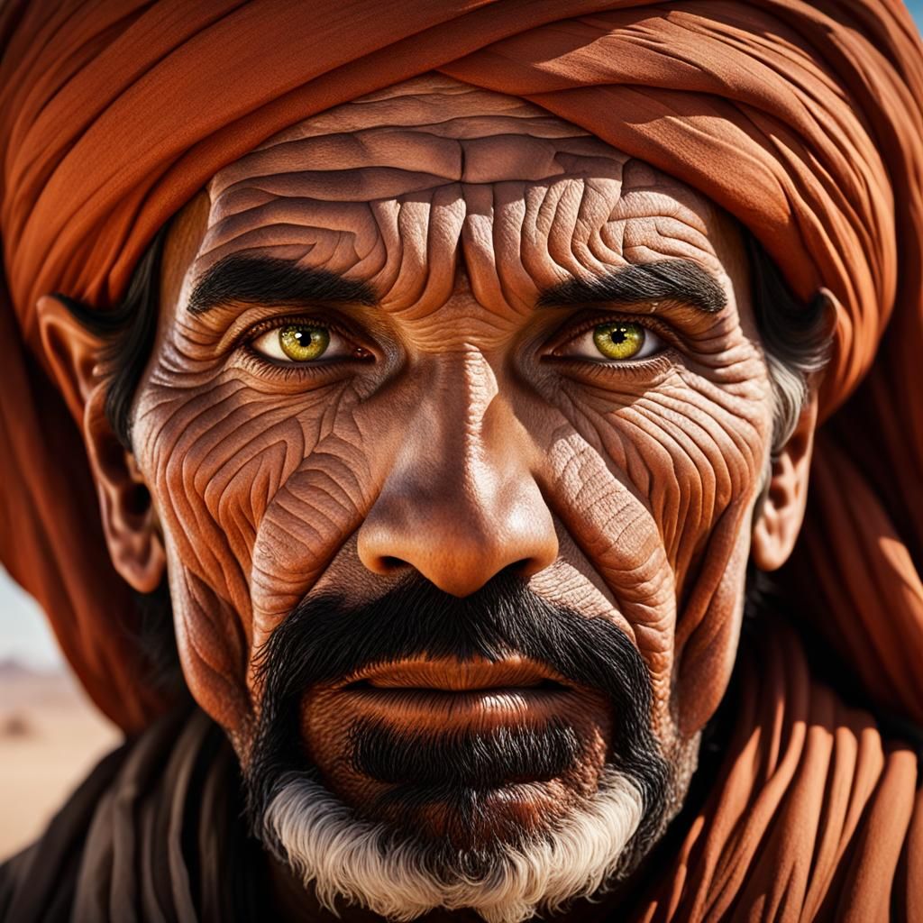 Alien Desert Nomad Portrait in Cinematic Realism
