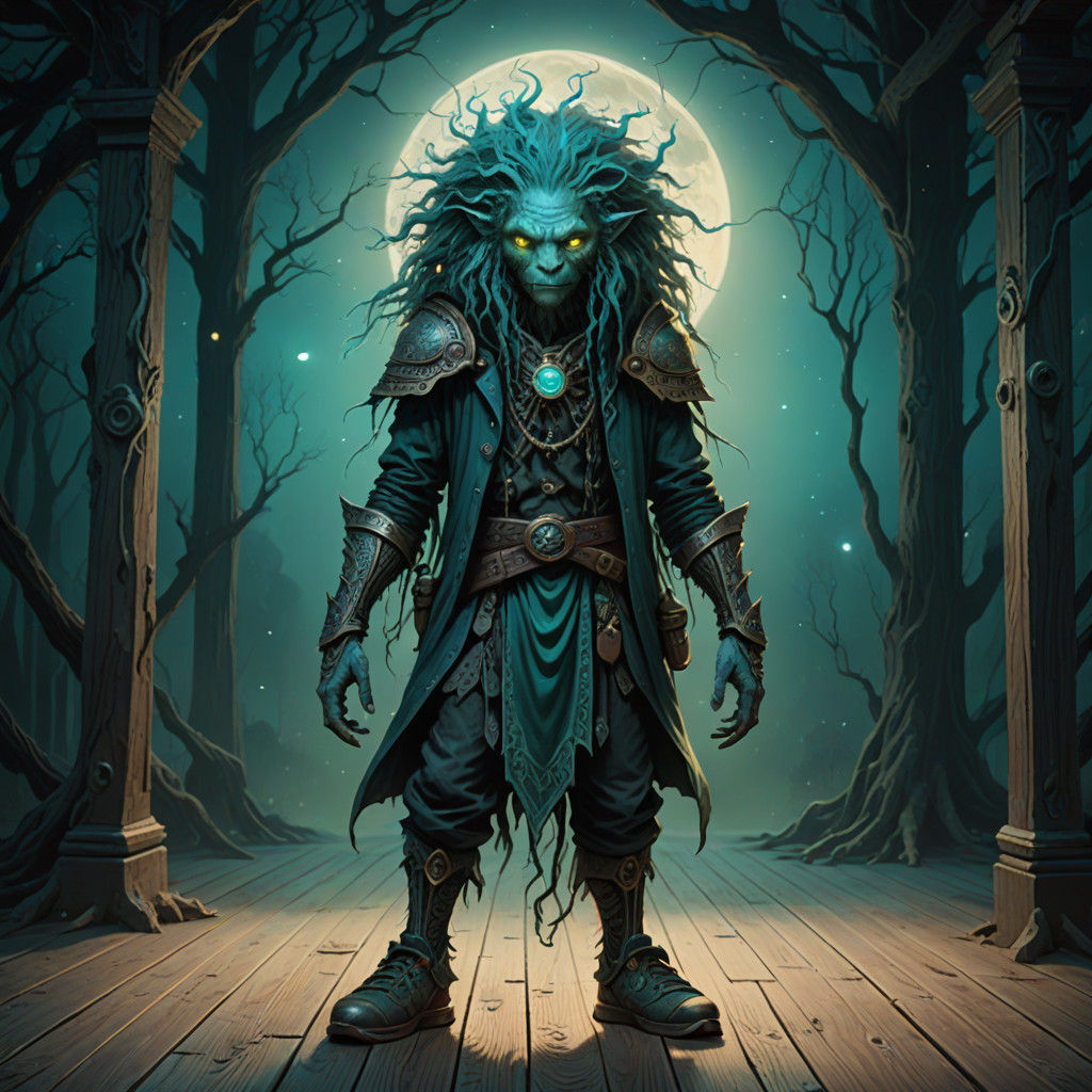 Ethnereal Fantasy Being in Turquoise Locks