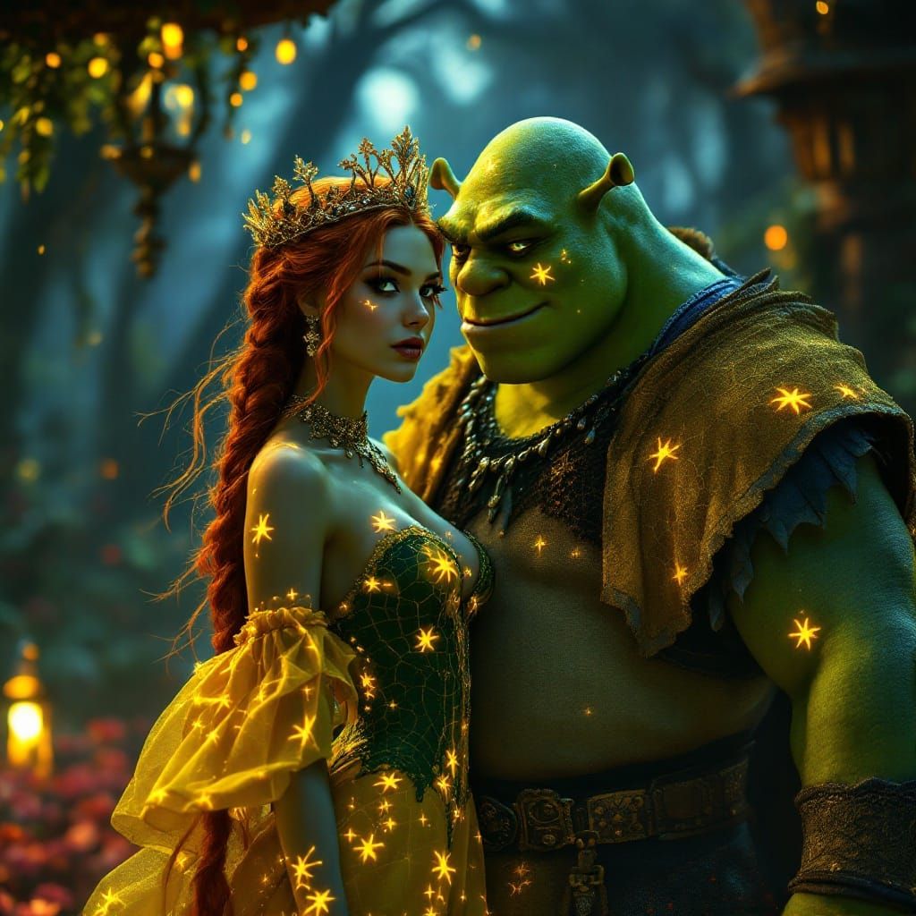 Goth Princess Fiona and Ogre Shrek in a Dark, Immersive Myst...