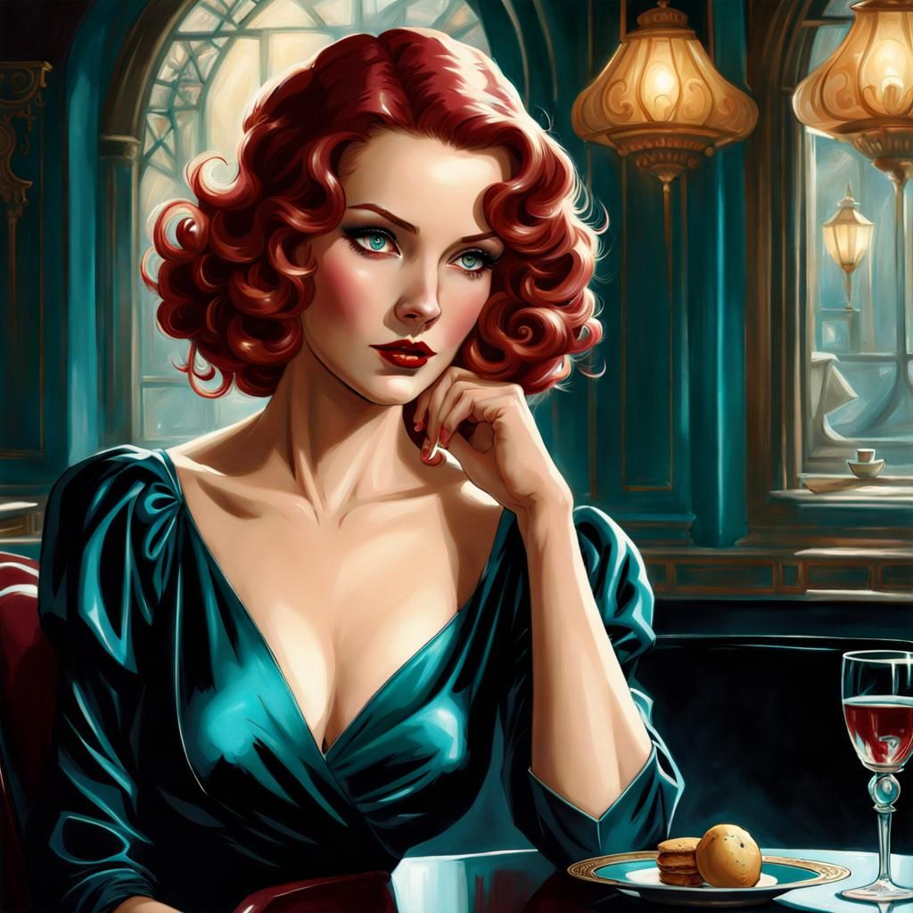 French Woman in Latex Costume Noir Art