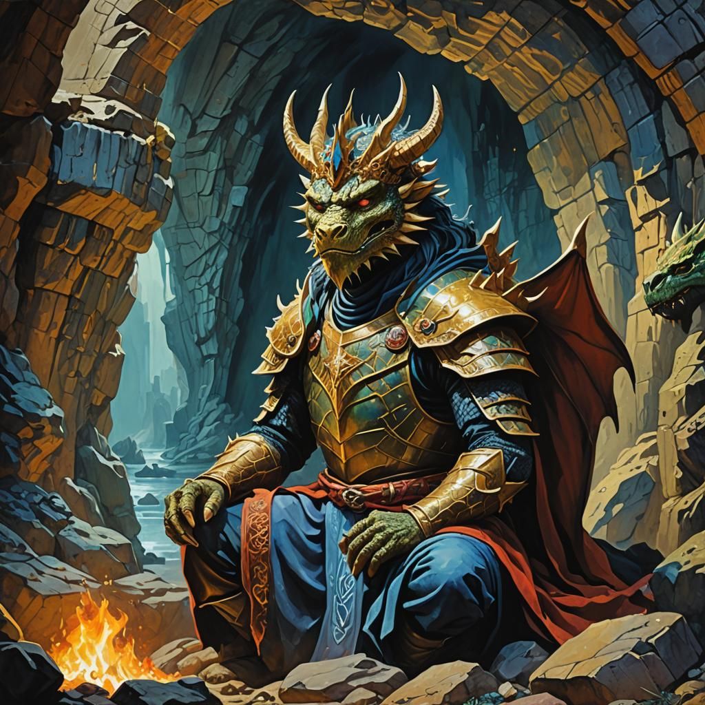 Dragon King: Dragonborn King on a Throne