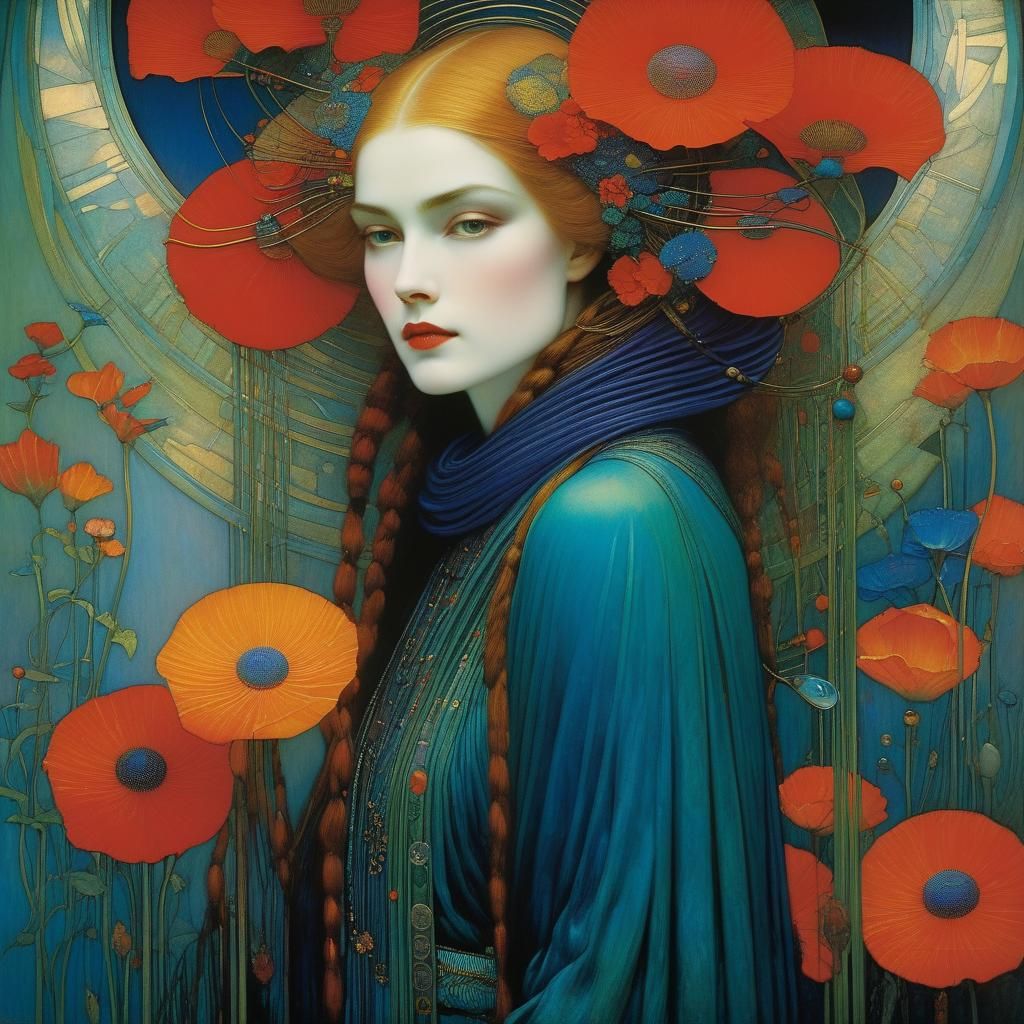 A Fusion of Art Nouveau and Impressionist Styles