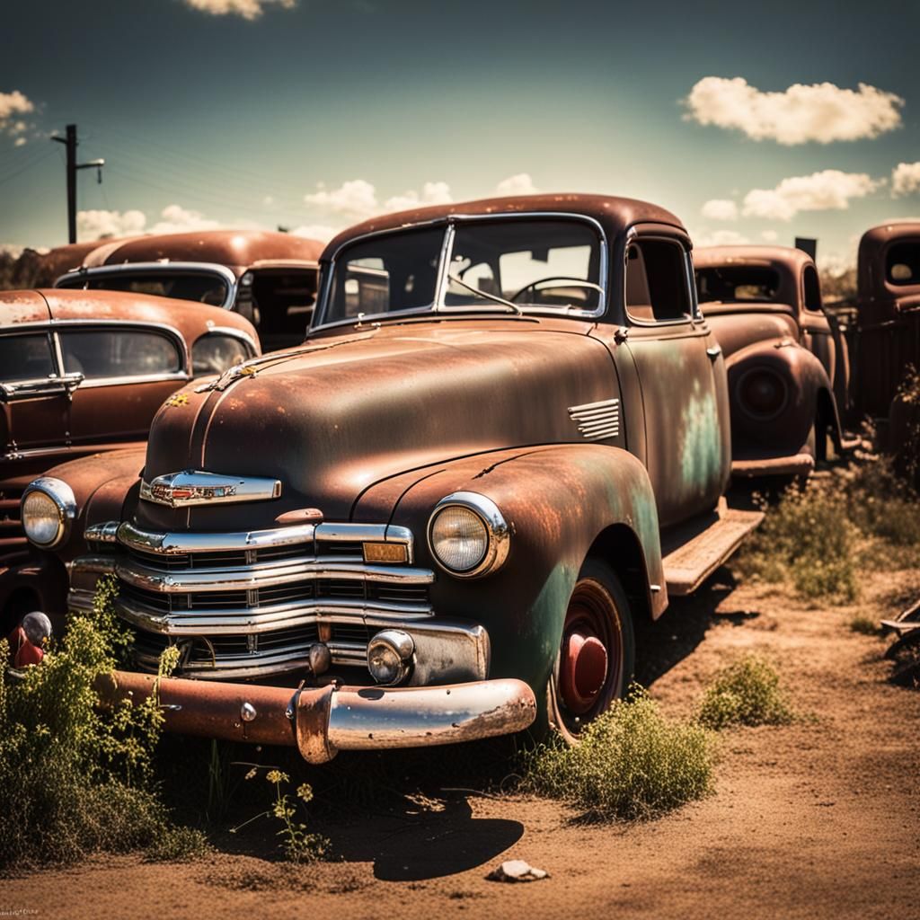 Vintage Chevrolet at Junkyard: Professional Photography