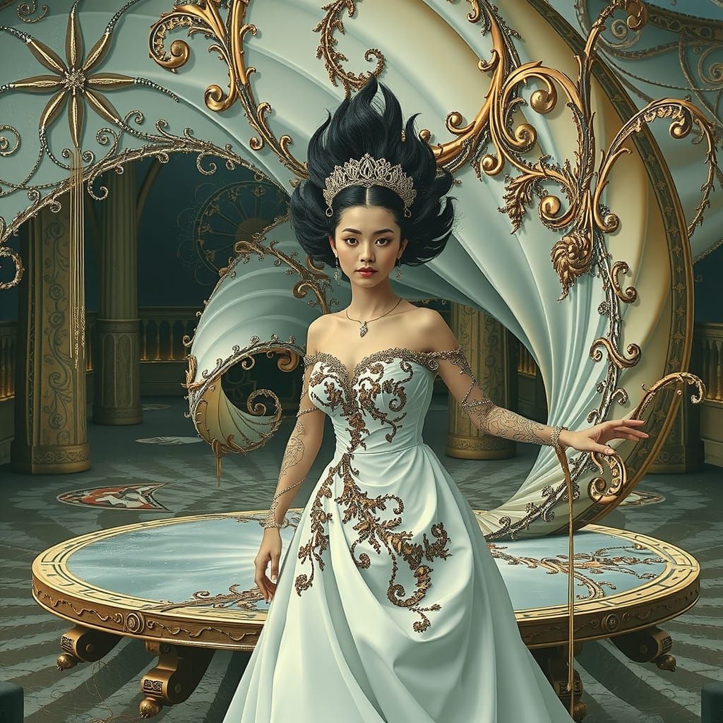 Abstract Fractal Waves with Zentangle Patterns