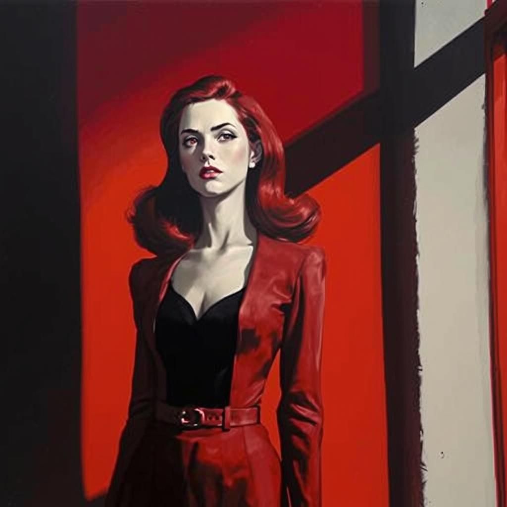 Voluptuous Woman and British Agent: Expressionist Portrait