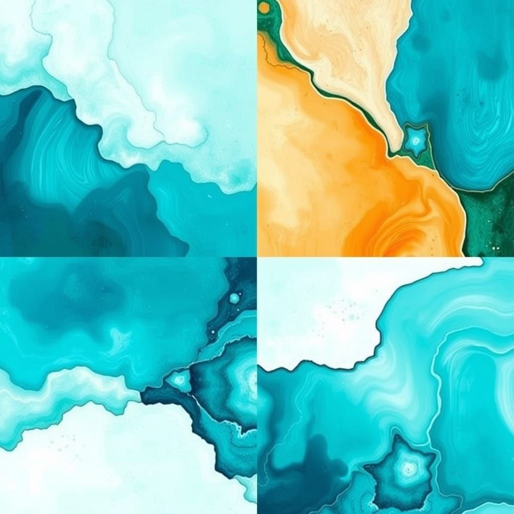 Abstract Turquoise Designs in Various Shades