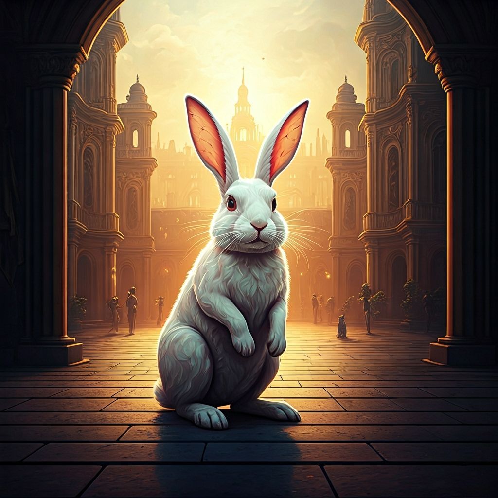 White Rabbit Before Rococo Architecture