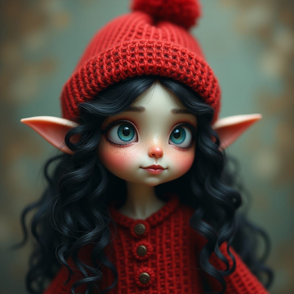 Whimsical Christmas Character Illustration in Fantasy Style