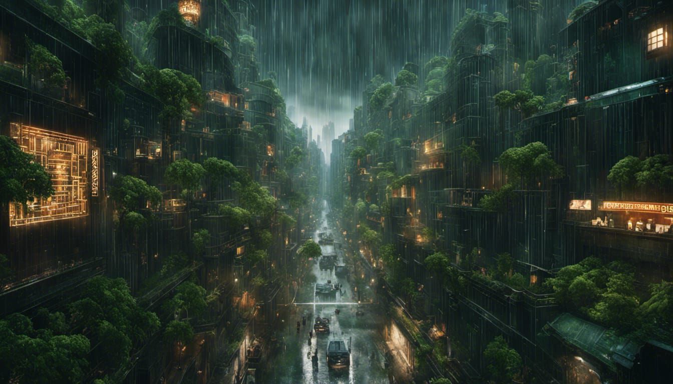 Futuristic Matrix City with Dynamic Lighting