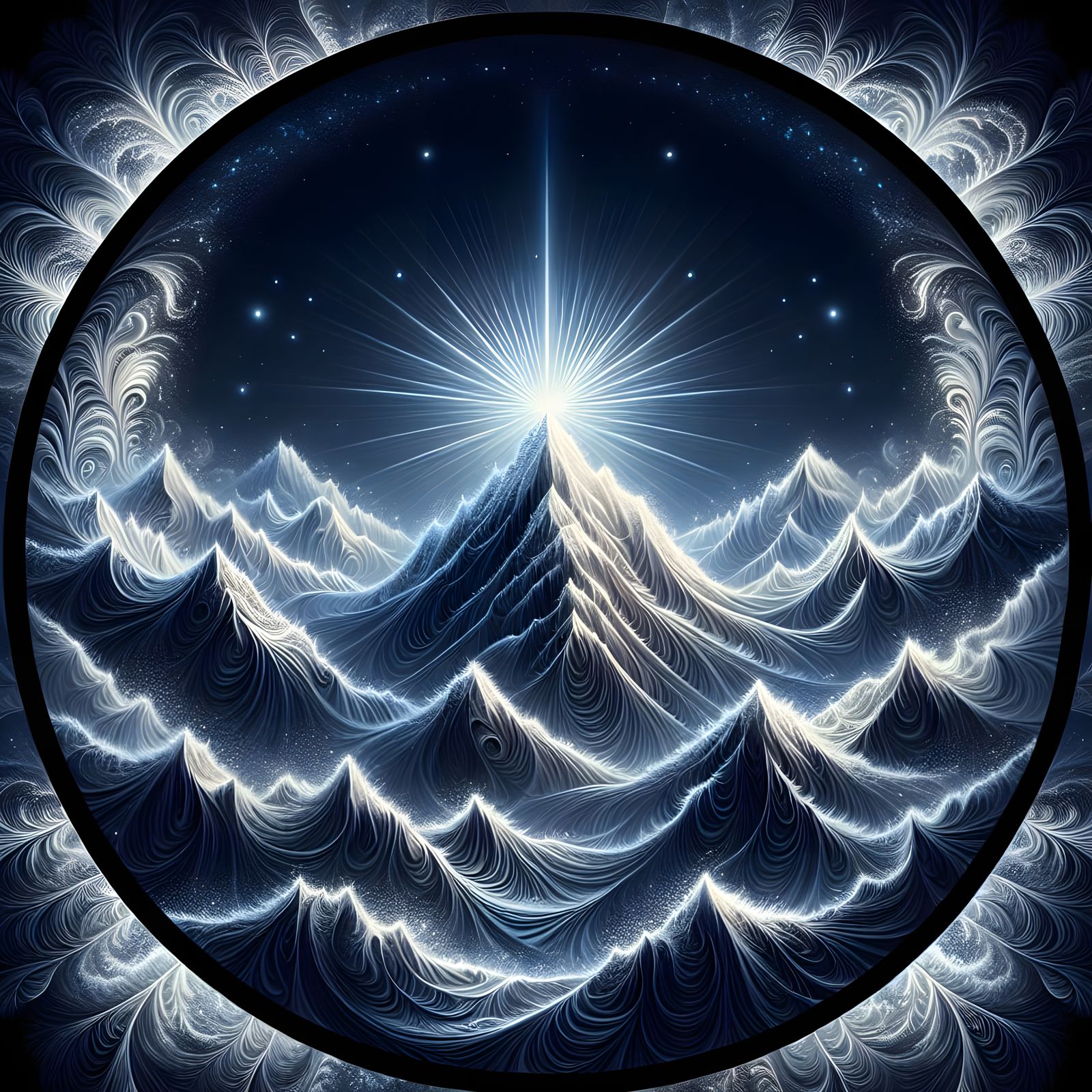 Ethereal Fantasy Landscape in Circular Digital Art