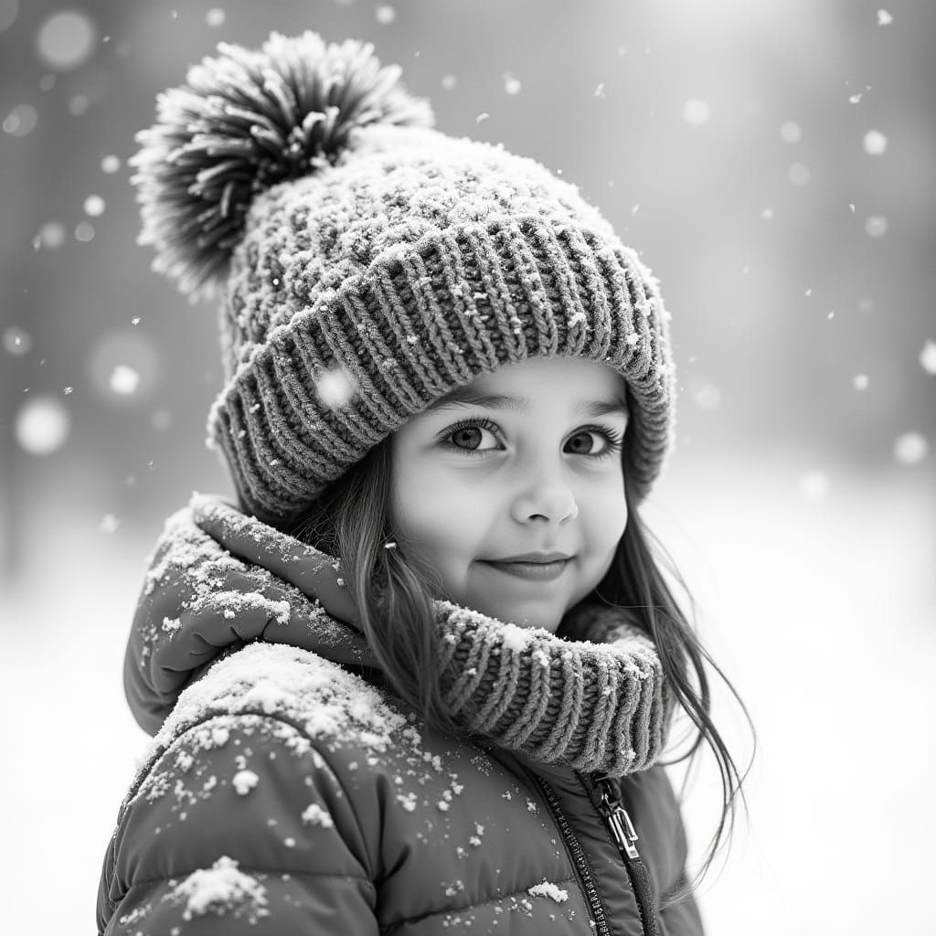 Winter Wonderland Girl in Halftone