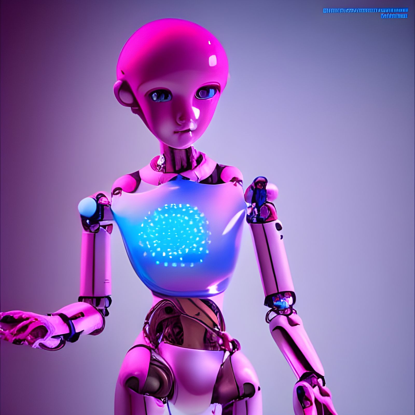 Technician's Delicate Robot Repair: 3D Digital Art
