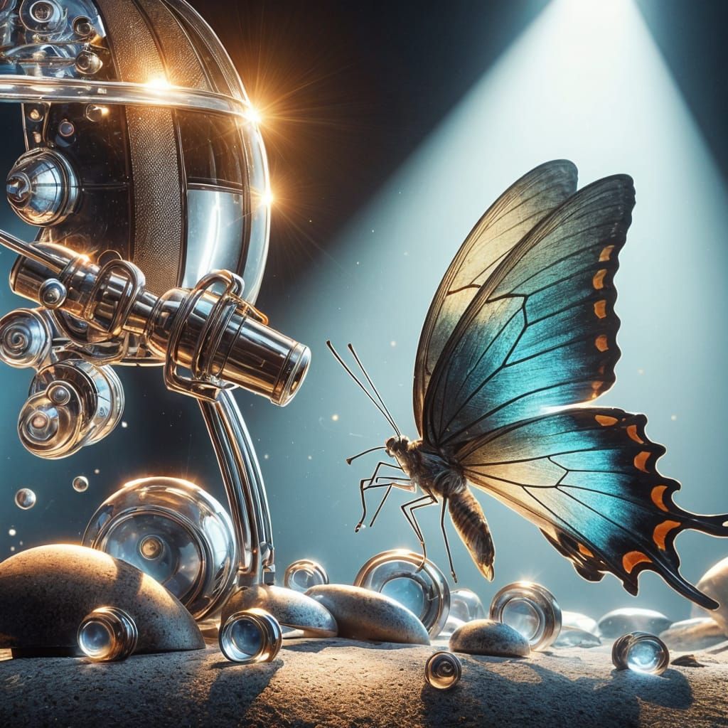 Butterfly and Diving Bell in Ultra-Realism