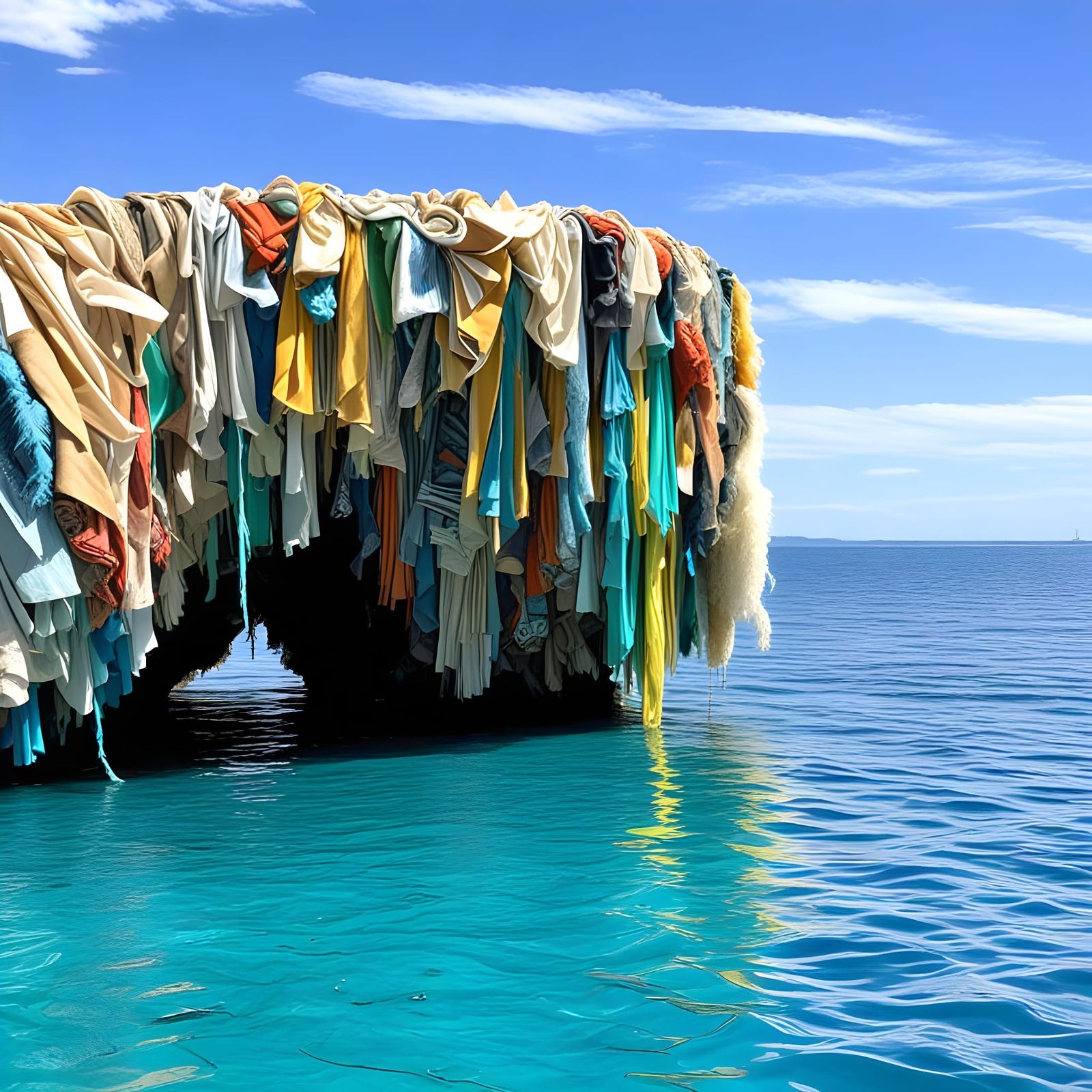 Tangled Textile Sculpture Erupts with Vibrant Energy