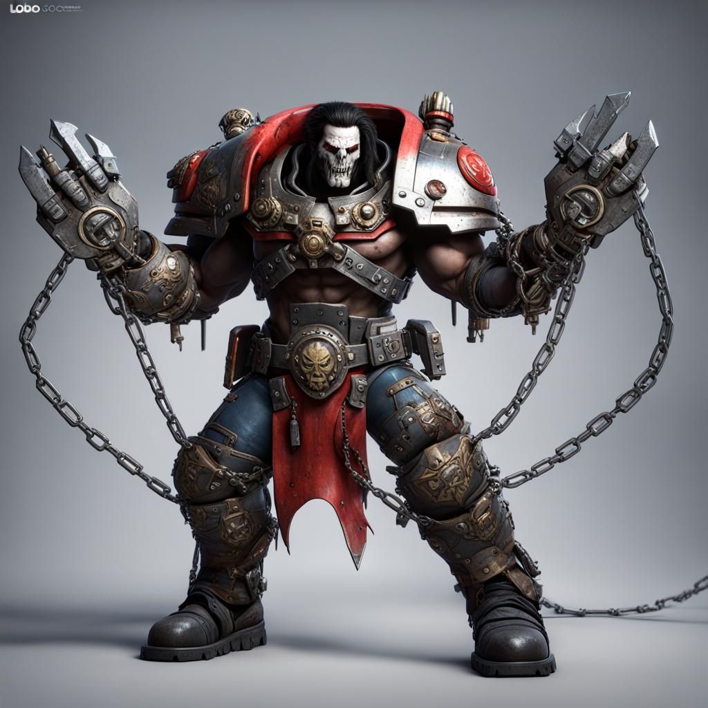 Lobo as a Chaos Space Marine in 3D