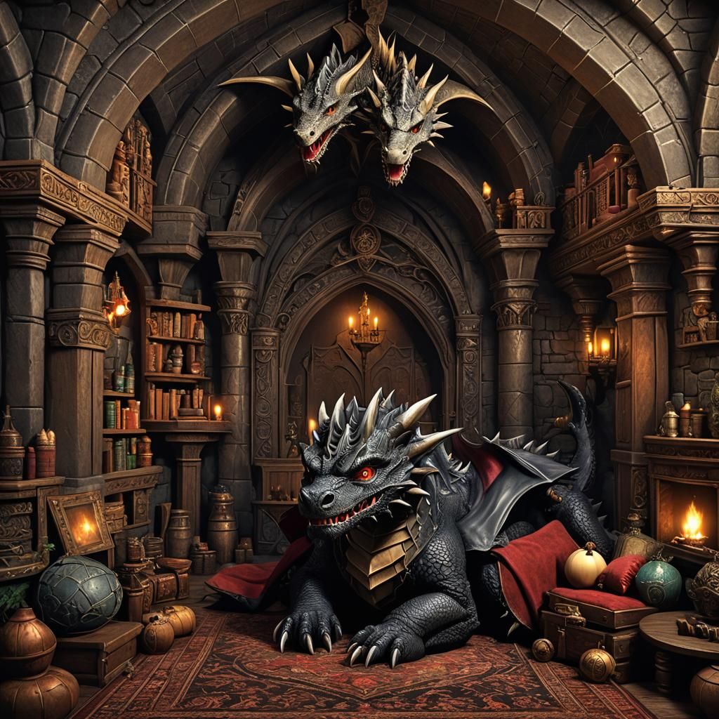 baby dragon medieval lair