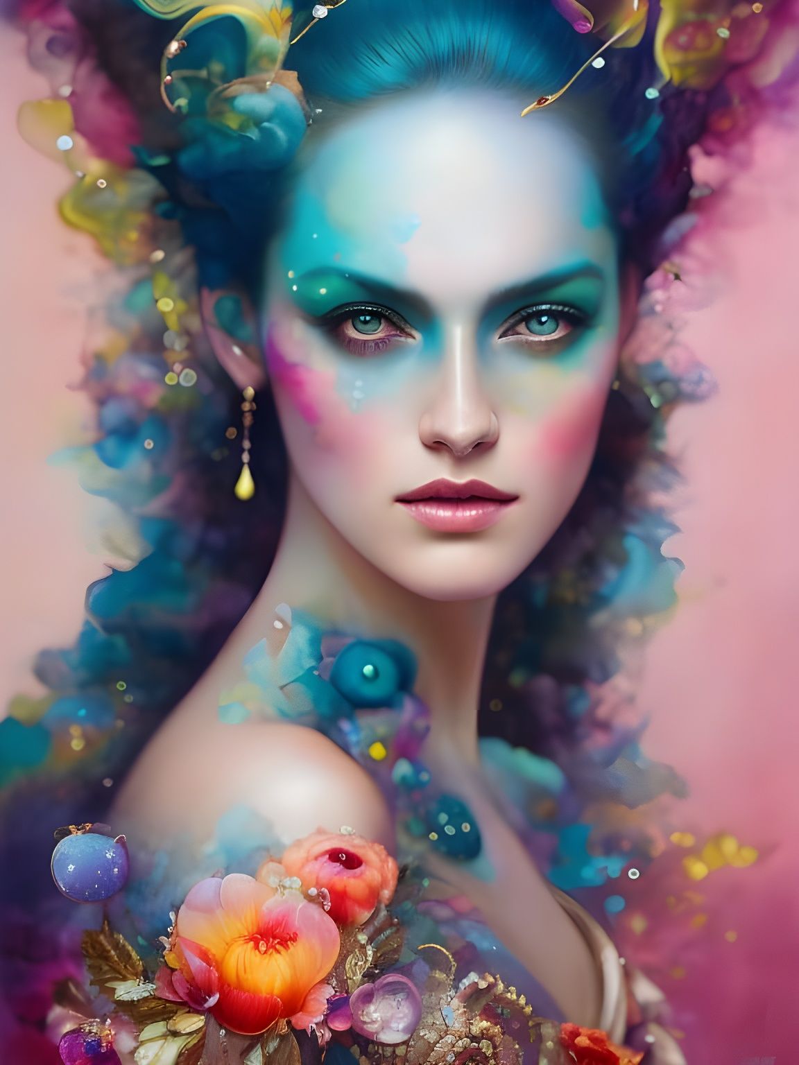 Princess Portrait in Spray Paint Style