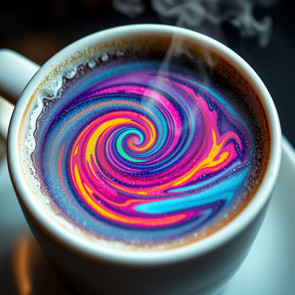 Surreal Galaxy Swirl Close-Up in Matte Painting Style