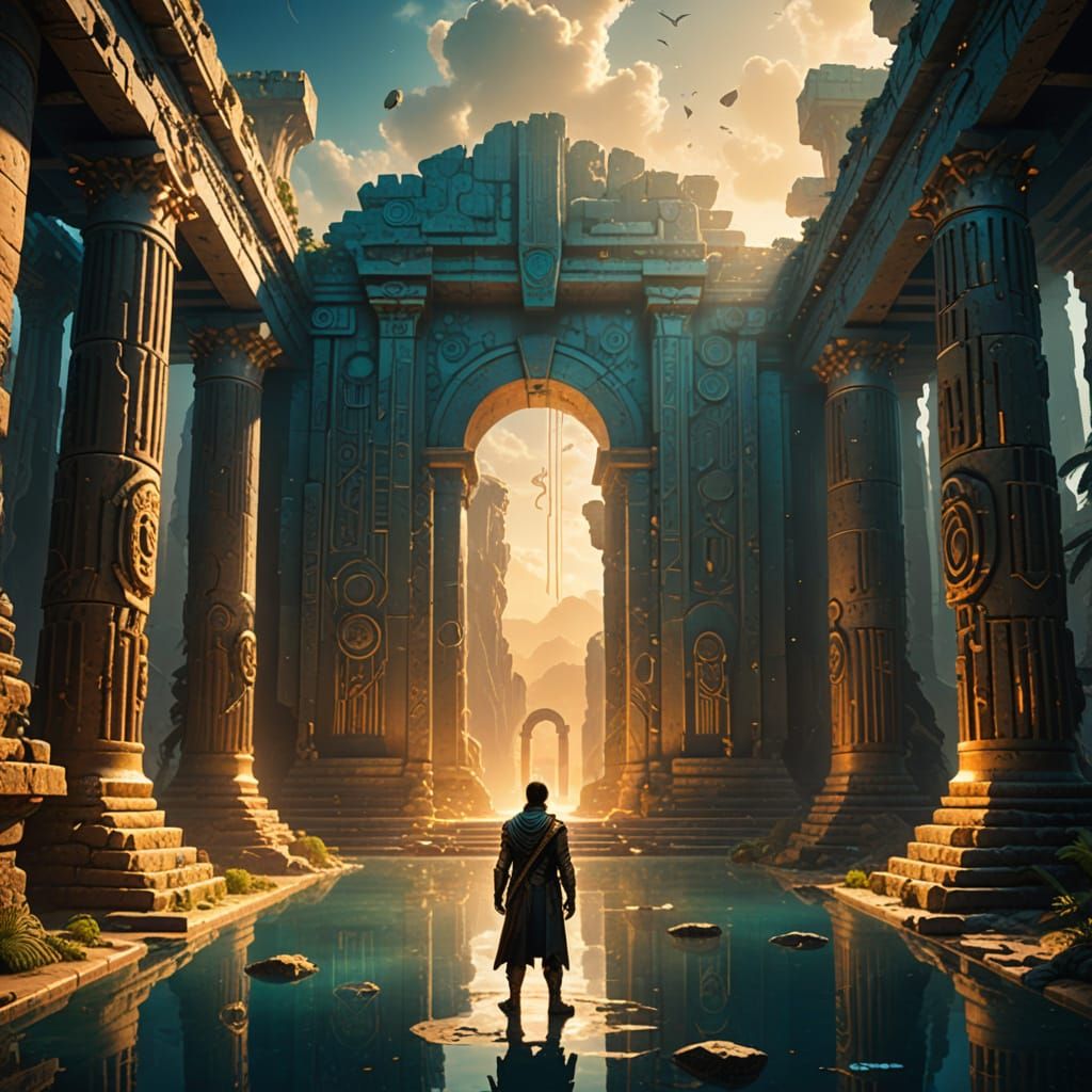 Atlantis Temple Concept Art: Sci-Fi Adventurer