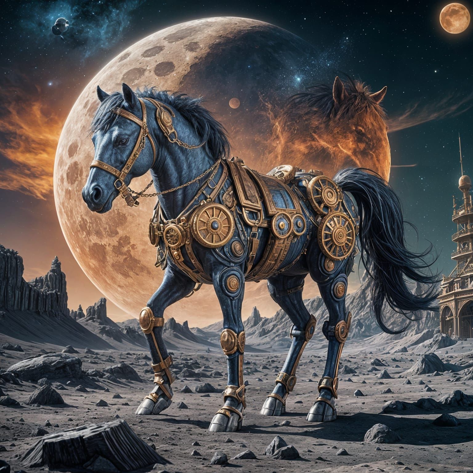Clockwork Pony on the Moon: Fantasy Concept Art