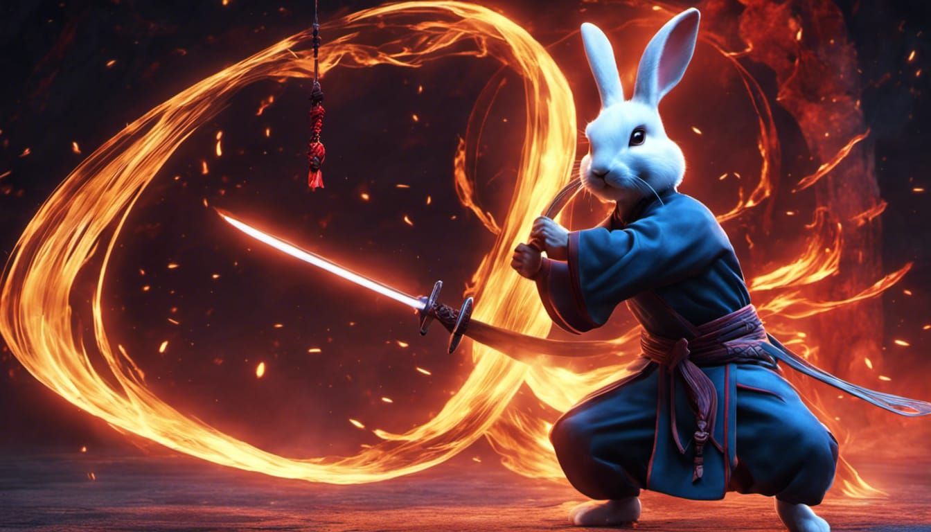 Rabbit Martial Artist Battles Ninja Warriors