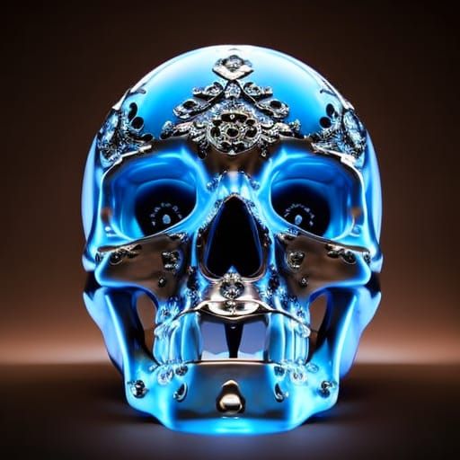 Crystal Geode Skull: Hyperrealistic Art Gallery Display