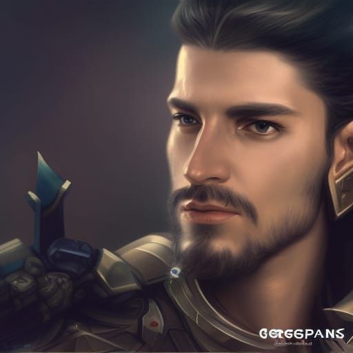 Futuristic Paladin Portrait in Sci-Fi Style