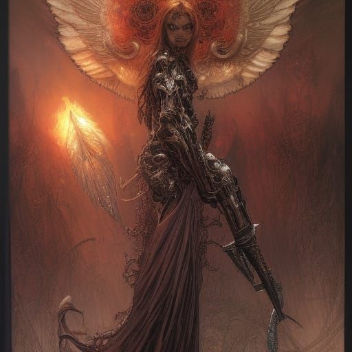 Dark Angel of Mercy in Sinister Horror Style