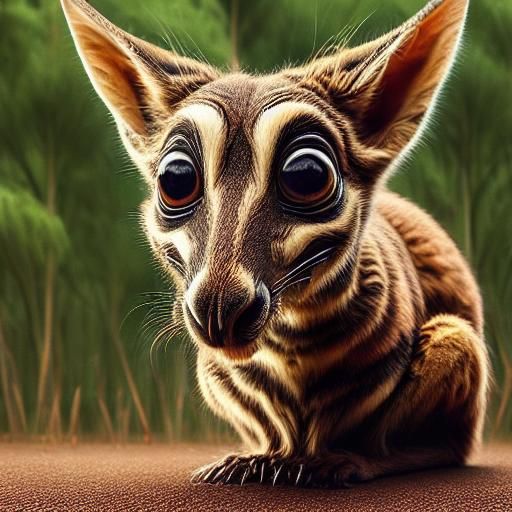 Kangaroo with Crazy Face Generated by LoRA Model