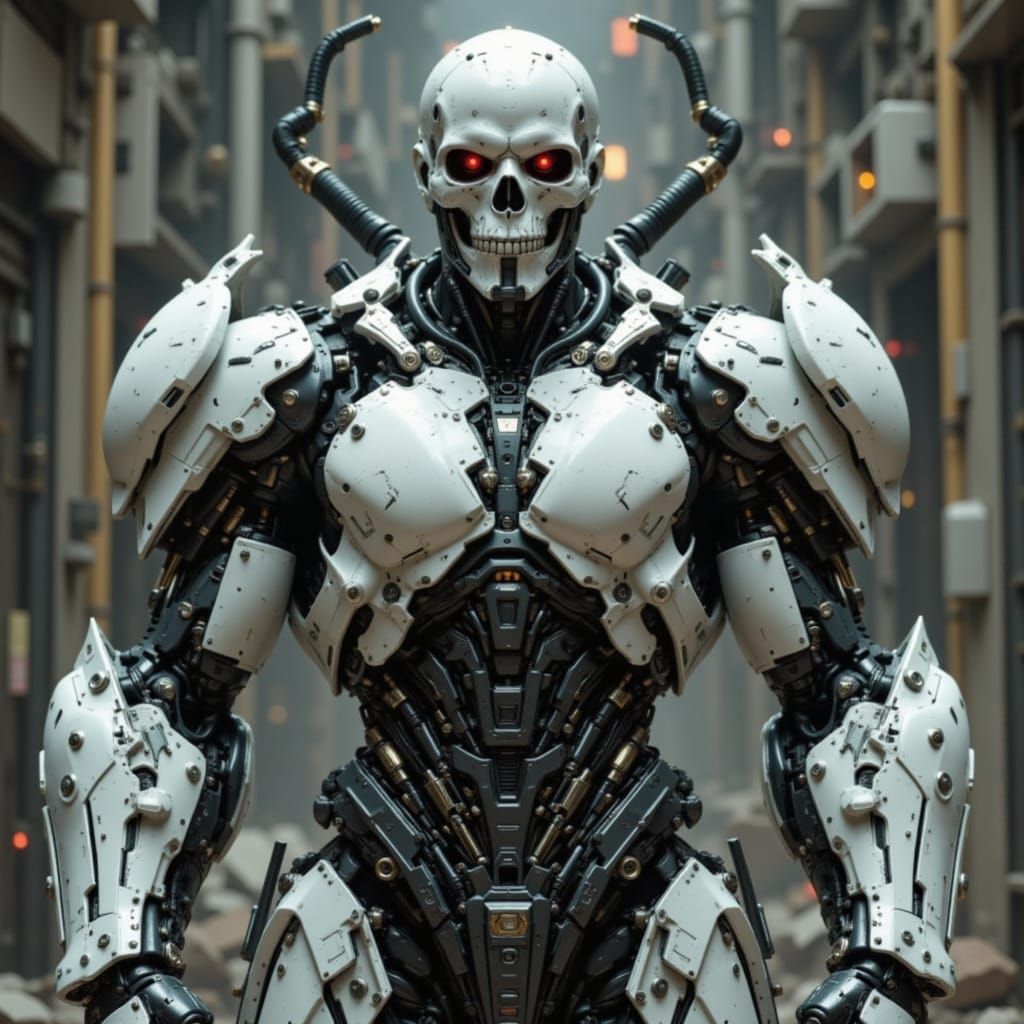 Futuristic Mechanical Humanoid Portrait in Gritty Realism