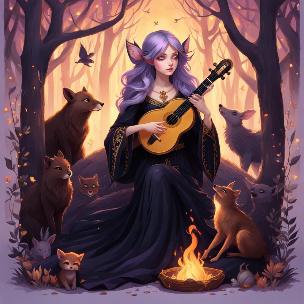 Enchanting Elf Bard's Forest Concert