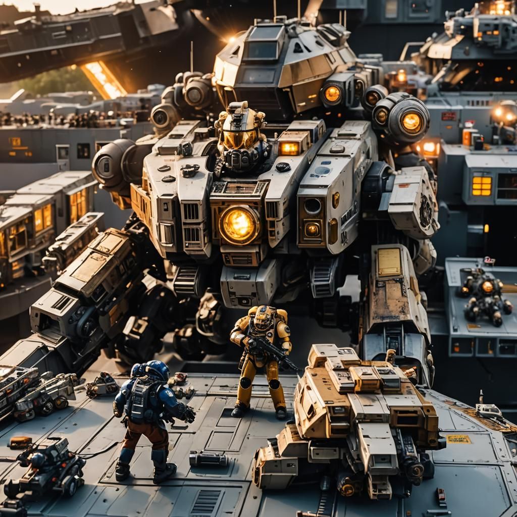 US Space Marine Ship Docking: Photorealistic Digital Art