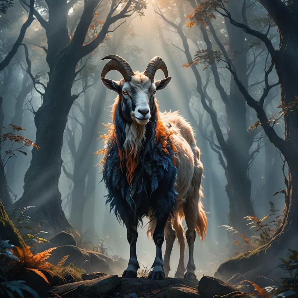 Mystical Forest: Half-Man, Half-Goat Fantasy Art