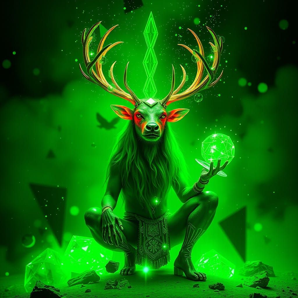 Glorified Antimatter Reindeer in Emerald Explosive Shards as...