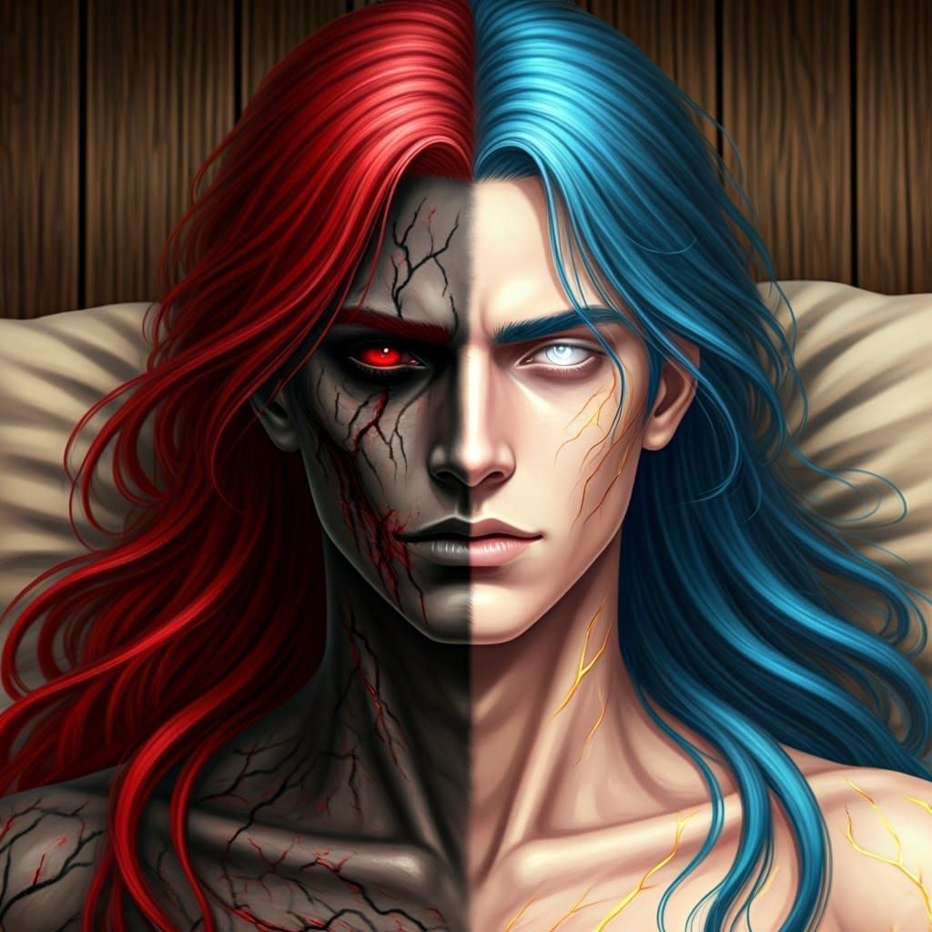 Duality Portrait: Man with Contrasting Features