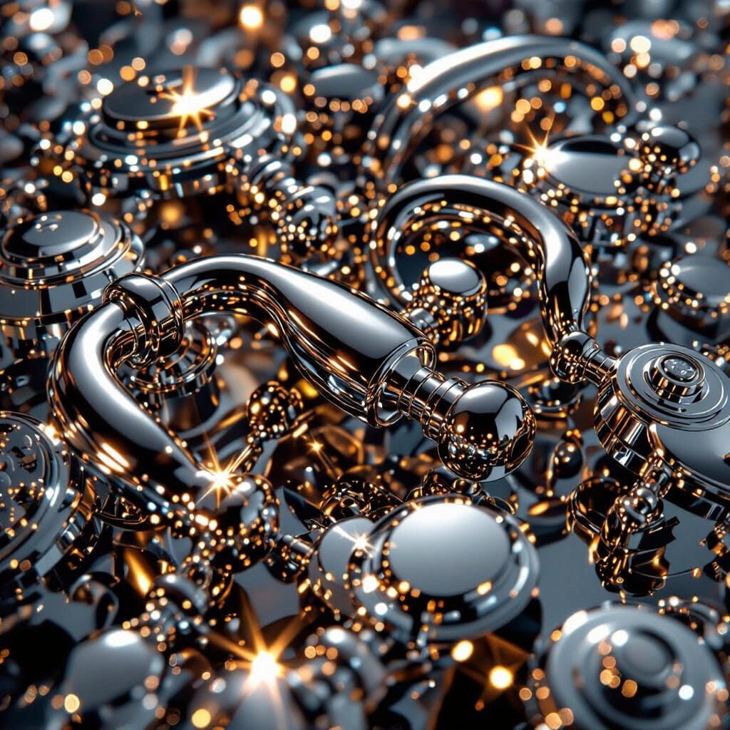 Metallic Accessories in Dynamic Motion