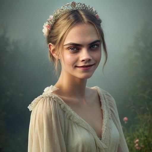 Ethereal Princess in Elegant Turner-Inspired Oil Painting