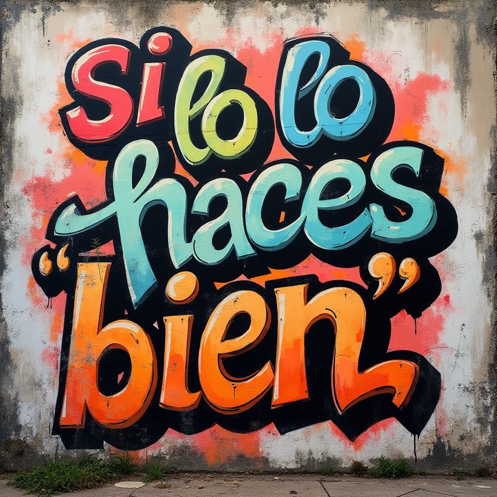 Vibrant Street Art Mural with Dynamic Lettering