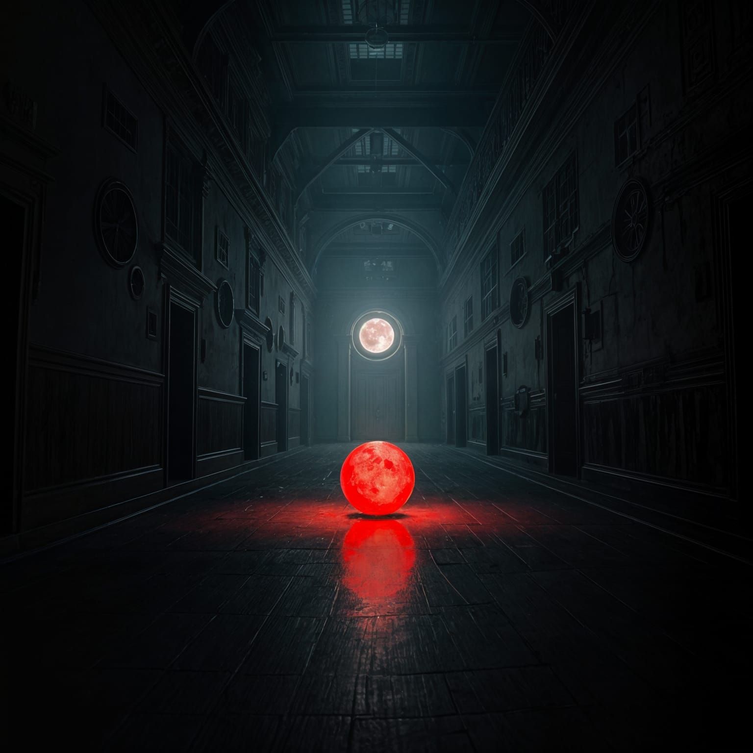 Dark Hallway Abandoned in Dystopian Horror